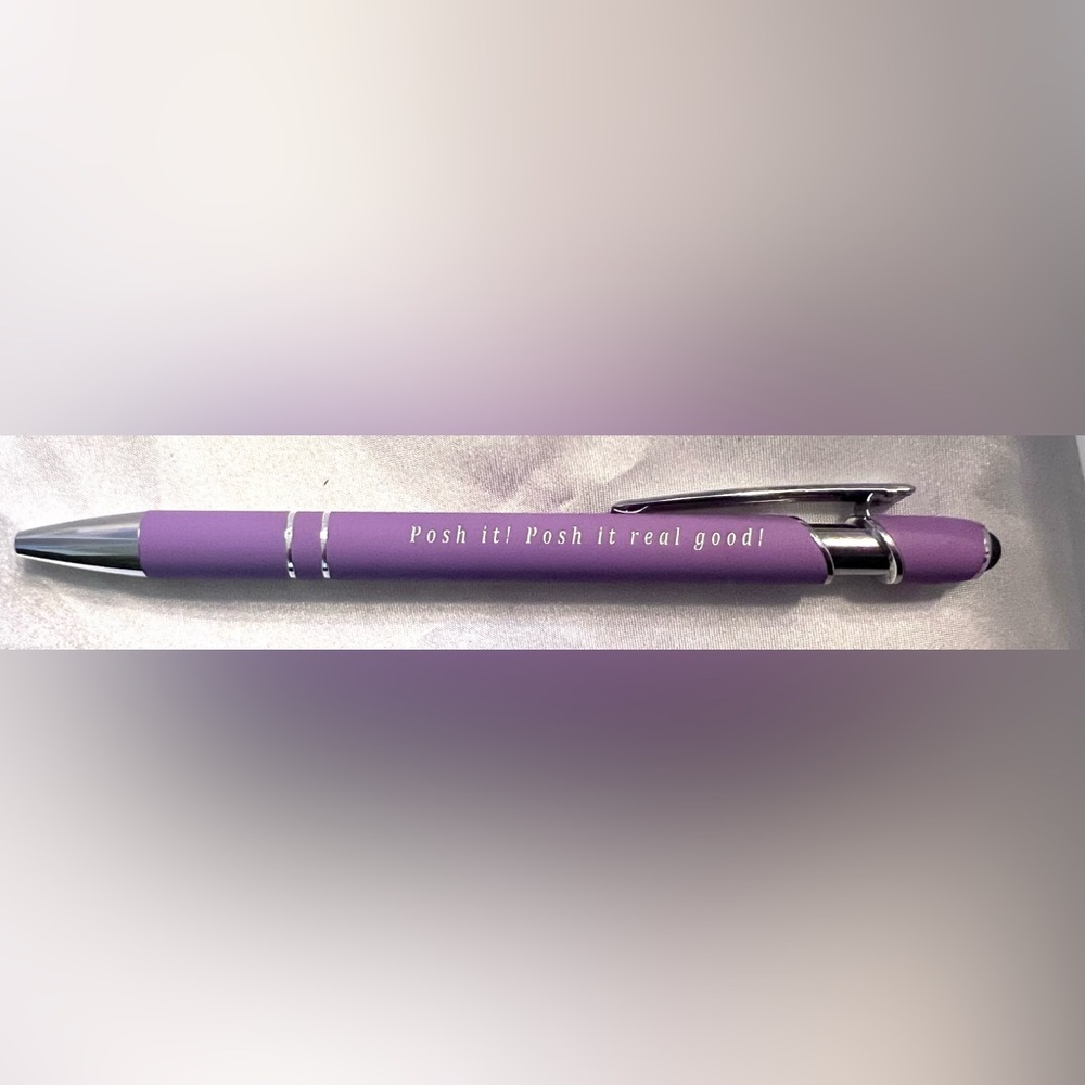 POSH IT PEN Purple Pen with Silver Accents  Posh It, Posh It Real Good Engraved